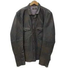 ディーゼルブラックゴールド DIESEL BLACK GOLD  バックプリント ゴートレザーシャツジャケット ジャケット ブラウン Lサイズ 201MT-3446