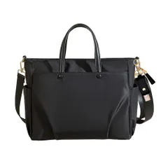 [CARRY ALL BEFORE ONE] ビジネスバッグ レディース 通勤バッグ トートバッグ A4/15.6インチPC対応 2way 肩掛け ショルダーベルト取り外し可 外ポケット付き 軽量 大容量 通学 通勤 撥水・耐傷 ブラック [ブラック] [M]