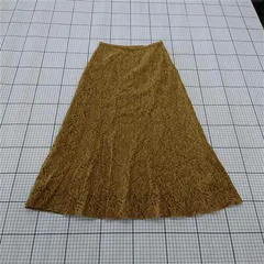 ◇ Θ IENA イエナ レース ロング丈 フレア スカート サイズ34 マスタード系 レディース E  【1509180004598】