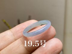 L11-141 薄ラベンダー・ブルー 19.5号 天然グアテマラ産 A貨 本翡翠 くりぬき リング