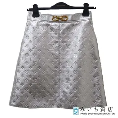 未使用 LOUIS VUITTON ルイヴィトン スカート 36 メタリックシルバー モノグラム レディース ハンガー ko97のサムネイル
