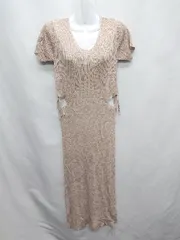 ◇ ◎ ●未使用● GRLグレイル 半袖 ロング丈 ワンピース サイズL モカ レディース E  【1407020019415】