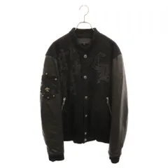 CHROME HEARTS (クロムハーツ) LETTERMAN レターマン CHマルチレザーパッチレザースリーブ ブルゾン ブラックのサムネイル