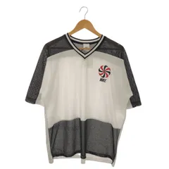 90's　オールドモデル　銀タグ　NIKE　ナイキ　ゲームシャツ　メッシュTシャツ　半袖シャツ　バイカラー　ロゴ・風車刺繍　ブラック/ホワイト
