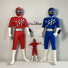 【烈車戦隊トッキュウジャー】25cmソフビ人形 *トッキュウ1号* *トッキュウ2号* ハッピーセット *光るトッキュウ1号*