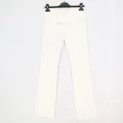 訳あり品 新品 正規品 カリカチュール caricature パンツ 36サイズ レディース Sサイズ ホワイト コットンパンツ フレア ストレッチ スリム アウトレット