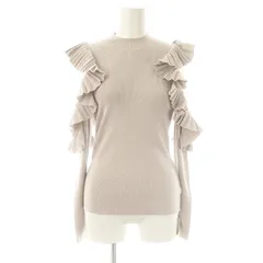 スナイデル SNIDEL プリーツフリルスリーブニットプルオーバー 長袖 F ライトグレー /DF ■OS