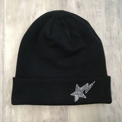 スワロフスキー BAPESTA ニット帽 Black a bathing ape BAPE STA Beanie knit cap エイプ ベイプ アベイシングエイプ swarovski 帽子