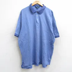 XL/古着 ラルフローレン ポロゴルフ 半袖 ブランド ポロ シャツ メンズ 90s 大きいサイズ ロング丈 コットン 薄紺 ネイビー 25aug26 中古 