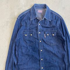 【BLUE BLUE】ブルーブルー　デニム　ウエスタンシャツ　デニムシャツ　サイズ２　インディゴブルー　HRM