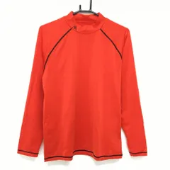 【超美品】ルコックゴルフ 長袖ハイネックシャツ レッド×黒 ネックロゴ ストレッチ インナー メンズ LL ゴルフウェア le coq sportif