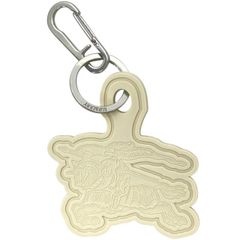 【未使用】BURBERRY バーバリー キーホルダー キーリング バッグチャーム 小物 アクセサリー ラバー ホワイト 非売品