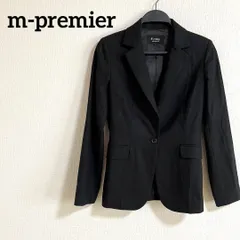 m-premier ジャケット　黒　ブラック　長袖　34 カシミヤ　ナイロン　毛