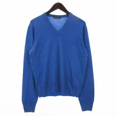 バーニーズニューヨーク BARNEYS NEW YORK ニット セーター 長袖 Vネック プルオーバー イタリア製 ウール 青 ブルー S トップス ■GY31のサムネイル
