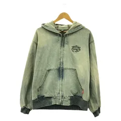 【中古】9090　King Logo Vintage Denim Hoodie　パーカー　L[91]