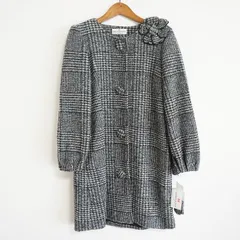 #wnc ギャラリービスコンティ GALLERY VISCONTI コート 2 グレー系 グレンチェック ノーカラー ブローチ タグ付 美品 レディース [882114]