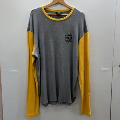 POLO JEANS RALPH LAUREN 90年代 ポロジーンズラルフローレン サーマルロンT 長袖 ワンポイント刺繡 ツートンカラー ビンテージ 90’s NORTHERN MARIANA製 メンズ L グレー/イエロー