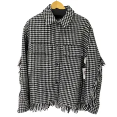 ザラ ZARA 千鳥格子 フリンジ シャツジャケット レディース import：M 