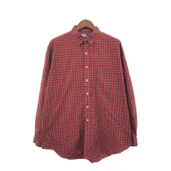 Polo by Ralph Lauren ポロ ラルフローレン LOWELL SPORT 長袖シャツ ワンポイントロゴ チェック レッド (メンズ XL) 中古 古着 Q1888