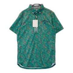 サイズ：M CALLAWAY SELECT キャロウェイ セレクト  半袖ポロシャツ エッフェル塔 花 柄総 グリーン系 [240101490038] ゴルフウェア メンズ ストスト