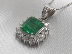 天然エメラルドのペンダントネックレス【1.81ct】【D0.44ct】 - メルカリ