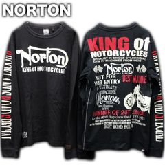 NORTON チェーン刺繍 長袖Tシャツ ロンT フルデコ デコレーション ノートン モーターサイクル カットソー