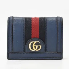 美品✨GUCCI オールドグッチ GGスプリーム 二つ折り財布 ネイビー GUCCI グッチ GGスプリーム オフィディア 二つ折り財布 ネイビー