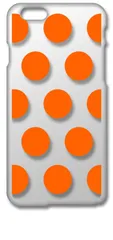 【新品未使用】iPhone6 Plus / 6s Plus アイフォン6sプラス クリア ハードケース ドット柄 水玉 (オレンジ) スマホケース カバー cl-iphone6plus-dotbig-07