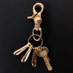 真鍮 キーホルダー キーリング キーフック カラビナ 鍵 ビンテージ レトロ アンティーク アクセサリー パーツ ハンドメイド ゴールド 214