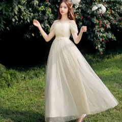 ☆ ベージュ×C ☆ ロングドレス パーティードレス 宴会 フォーマル ドレス ロングドレス ブライズメイドドレス 結婚式 フォーマル オケージョン おしゃれ きれいめ フォーマルドレス お呼ばれ 二次会 上品 Aライン パーティードレス 演奏会 披露宴