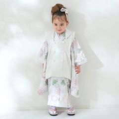 ハンドメイド】七五三 3歳 被布セット レトロ アンティーク風 着物