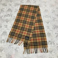 Burberrys バーバリー 定番 チェックマフラー カシミヤ100% CASHMERE イギリス製 ブラウン ウィメンズ小物 Vintage 秋冬小物