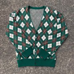 60s-70s argyle cardigan