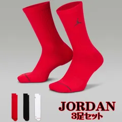 ジョーダン 靴下 3足セット JORDAN ED CUSH POLY エブリデイ クルー ソックス 赤ロゴ クルー ソックス 3P ロゴ メンズ ユニセックス NIKE Jordan ナイキ DX9632-918 [衣類] ユ00582