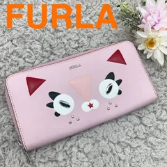 専用です❣️購入しないでください❣️新品未使用❣️希少❣️FURLA ❣️フルラ ジンジャー レザー 猫 ラウンドファスナー 長財布 ウォレット レディース ピンク