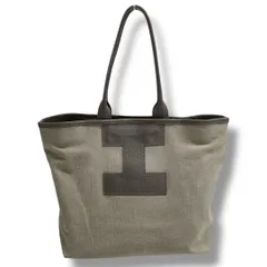 IACUCCI イアクッチ ソルベット ビアッジョ L トートバッグ CANVAS/CERVO 大容量 レザー バッグ イタリア製 グレー レディース ゴーゴー古着久喜倉庫店 No.872