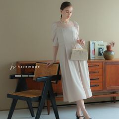 【在庫限り】 パーティードレス オケージョンドレス 結婚式 フォーマル ロング オケージョン 20代 30代 ワンピース ミモレ丈 レディース haremode 323203