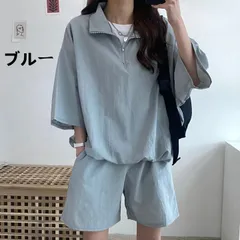 セットアップレディース夏服ハーフパンツ無地上下セットジャージハーフジップtシャツショートパンツおしゃれゆった半袖Tシャツ
