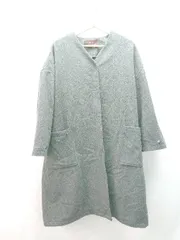◇ ITEMS URBAN RESEARCH 起毛 Vネック ボタン 裏地 秋冬物 カジュアル 長袖 コート サイズF グレー レディース E  【1308290028247】