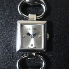 美品 GUCCI グッチ 120 SST トルナヴォーニ 3Pダイヤ 2針式 レディース バングルウォッチ 腕時計 シルバー レディース 古着 中古 USED