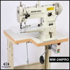 246腕ミシン省スペース仕様！大はずみ車、新！薄型検出器仕様！800ｗサーボ！ MW-246PRO □ 筒型1本針本縫総合送りミシン 細筒 サーボ