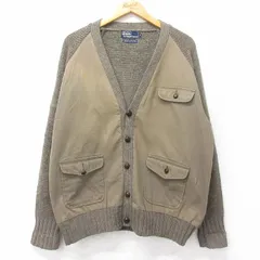 XL/古着 ラルフローレン 長袖 ブランド ニット カーディガン メンズ 90s ウール 緑系 グリーン spe 25sep30 中古 トップスのサムネイル
