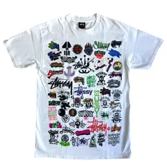 00s Y2K stussy All the logos ロゴ プリント Tシャツ Mサイズ オールロゴ スケート サーフ オールドステューシー Vintage ヴィンテージ ビンテージ