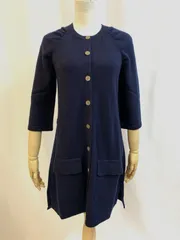 CHANEL 　シャネル　ココマーク　ボタン　カーディガン　ネイビー　カシミヤ　ニット　ドレス　トップス