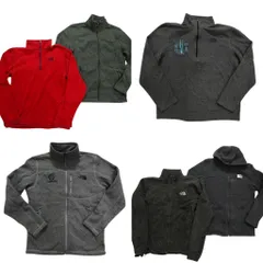 古着卸 まとめ売り ノースフェイス フリース 6枚セット (メンズ S ) ハーフジップ フルジップ フーディー 刺 企業ロゴ 中古 古着 NC2634