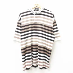 XL/古着 半袖 ポロ シャツ メンズ 90s マウイ 大きいサイズ 白他 ホワイト ボーダー 24mar23 中古 トップス
