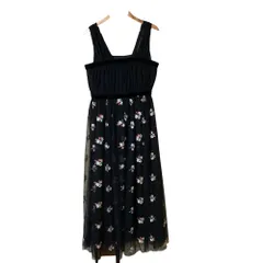 新品同様 24AW LILY BROWN リリーブラウン 2WAYビーズ刺繍チュールワンピース LWFO245805 0 ブラック レディース 古着 中古 USED