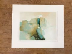 美品 高山辰雄「鳥と」リトグラフ 直筆サイン入 証明シール有 日本画家