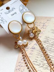543≫レトロボタンの2wayピアス