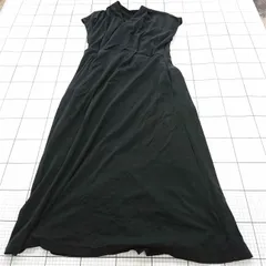 ◇ ⊂ antiqua アンティカ コットン100％ 半袖 ロング丈 フレア ワンピース サイズF ブラック系 レディース E  【1509180015891】